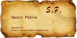 Spicz Petra névjegykártya